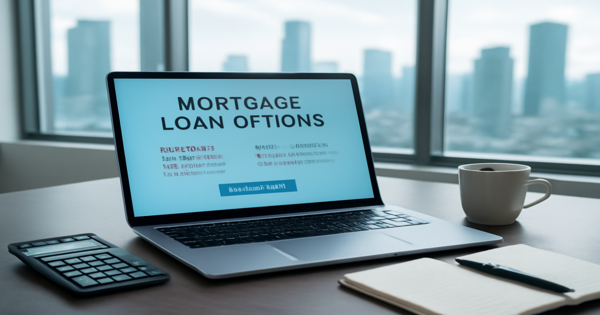 Professional image illustrating ипотечный кредит with an office setting and financial tools.