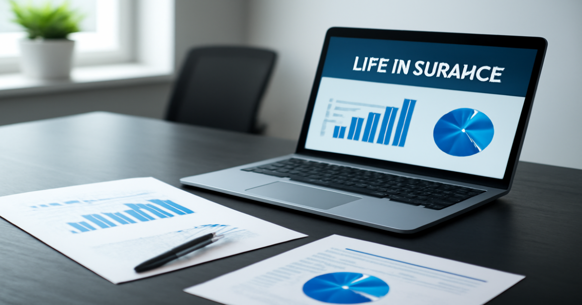 A professional office scene illustrating страхование жизни and financial stability.