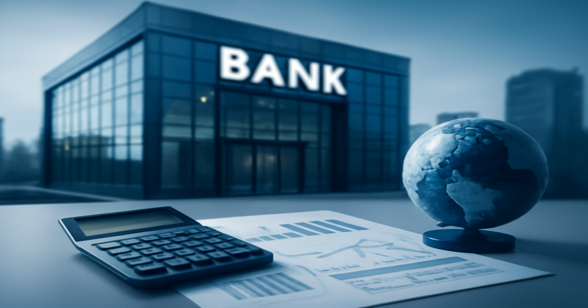 Valютный счёт в 2026: какой банк выбрать? Professional banking image for finance management.