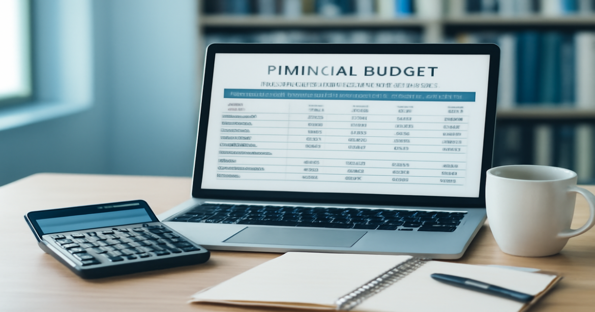 An image illustrating финансовая грамотность with a professional workspace and financial tools.
