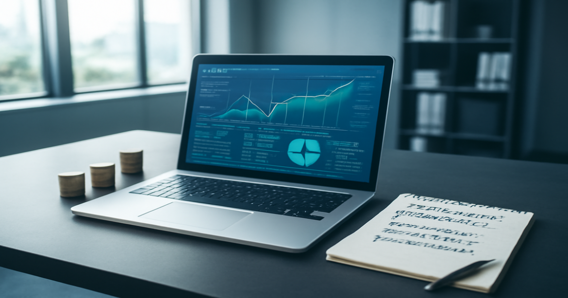 Professional workspace image showcasing инвестиции principles for beginners in finance.
