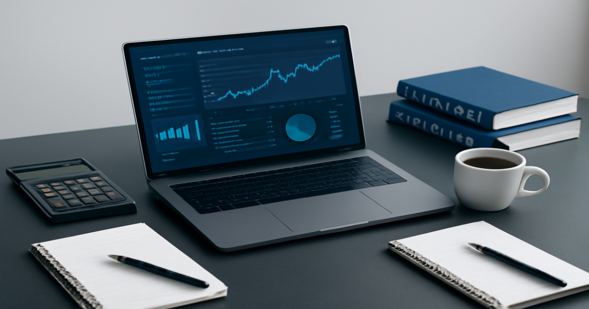 Professional image illustrating инвестиции для начинающих with financial tools and a modern workspace.