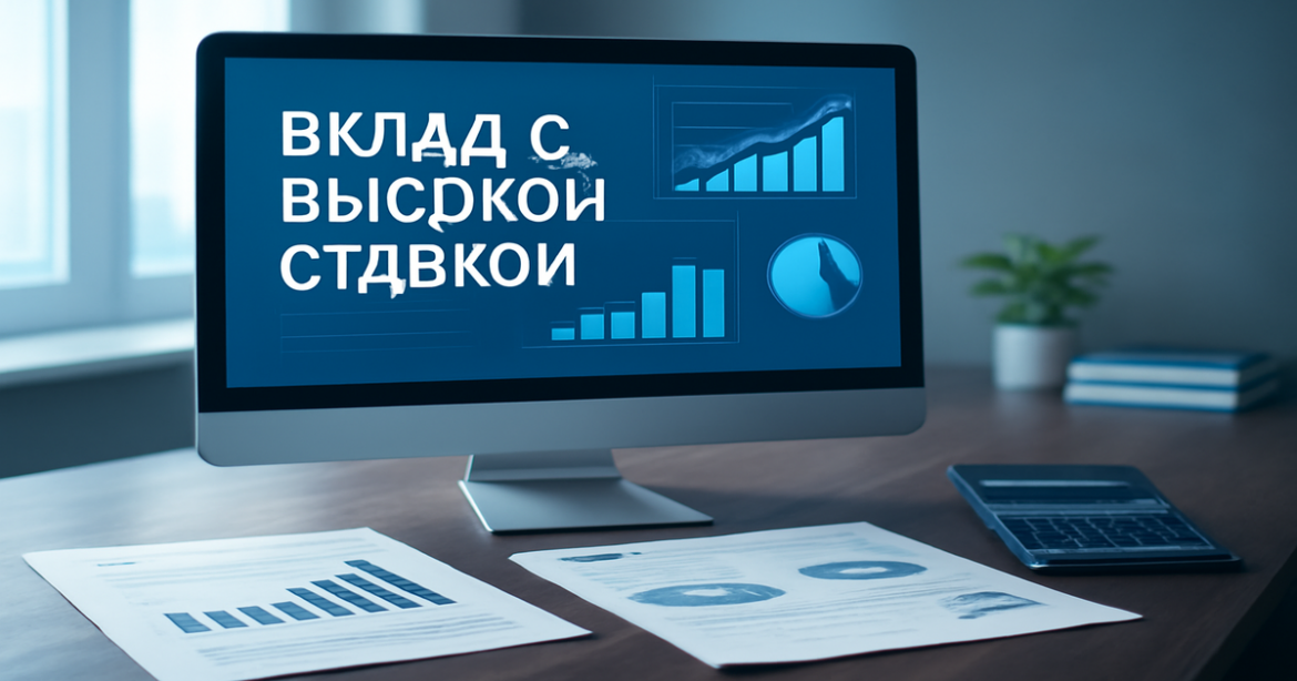 Professional banking scene illustrating вклад с высокой ставкой for financial guidance.