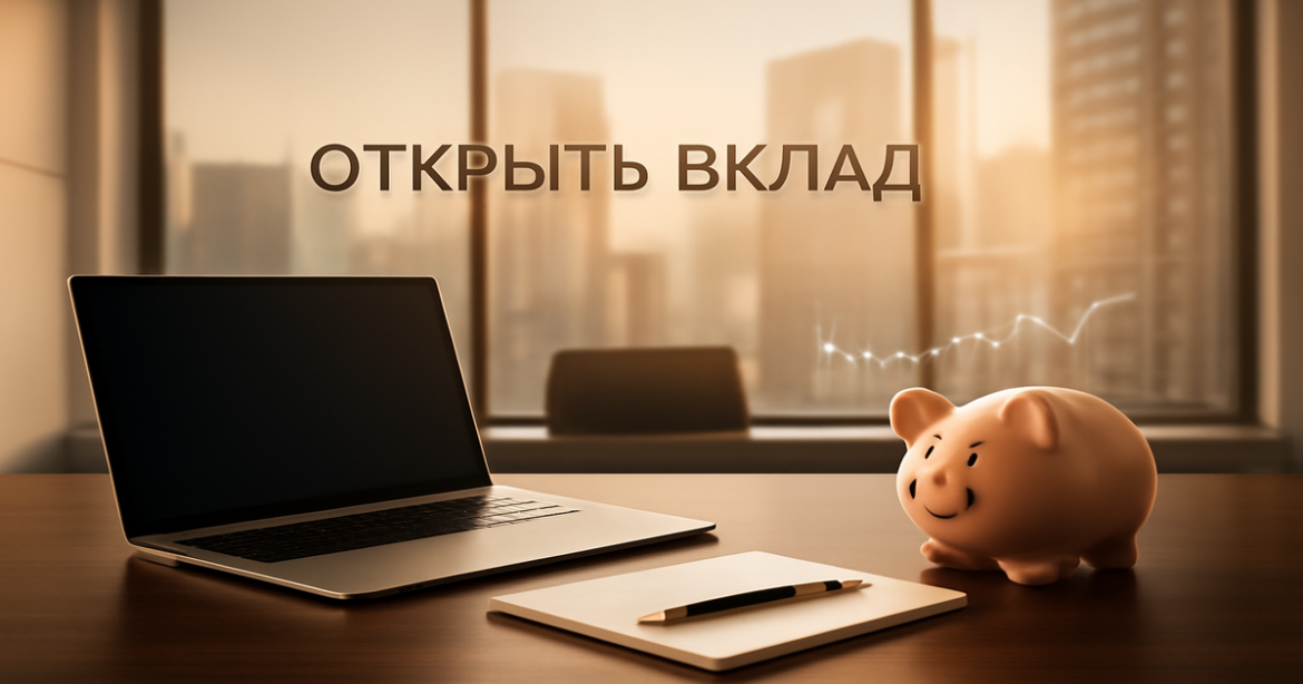 A professional office scene illustrating how to открыть вклад effectively in banking and finance.