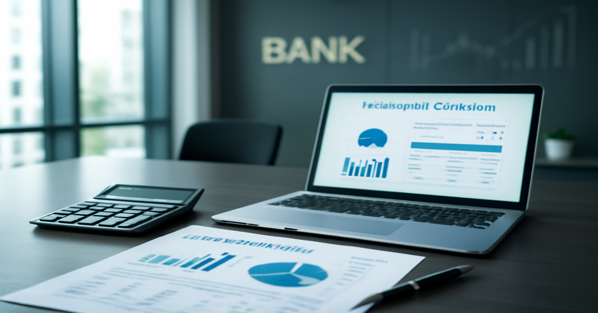Professional mortgage advice and finance concepts in a modern bank setting.