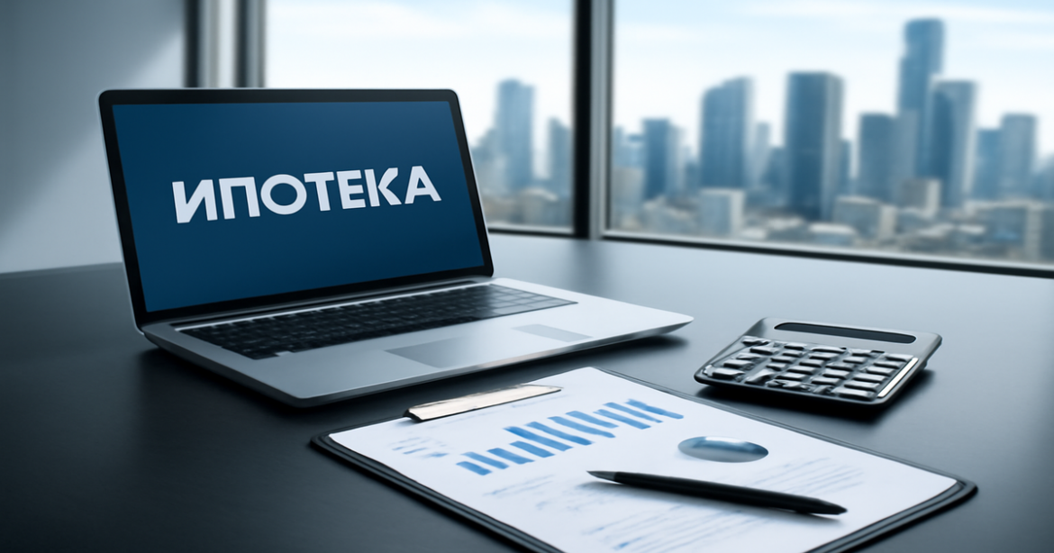 Professional image representing ипотека in a bank setting, ideal for understanding mortgage processes.