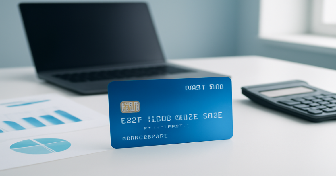 High-quality image of a debit card on a desk, representing banking and finance themes.