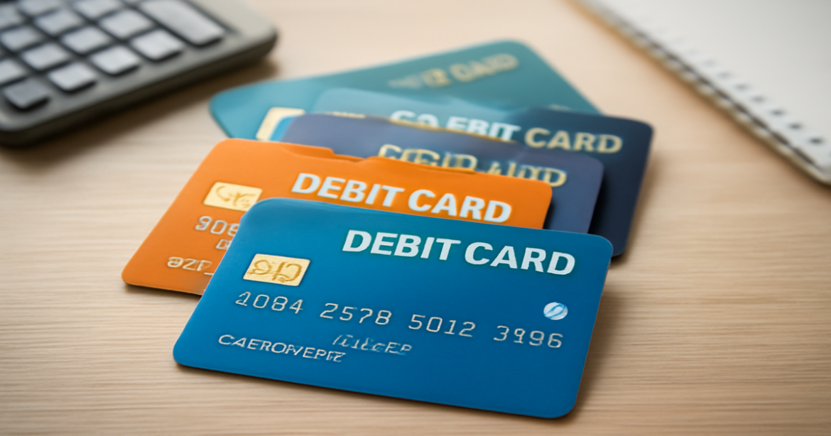 A selection of debit cards for choosing the right debit card in 2026.