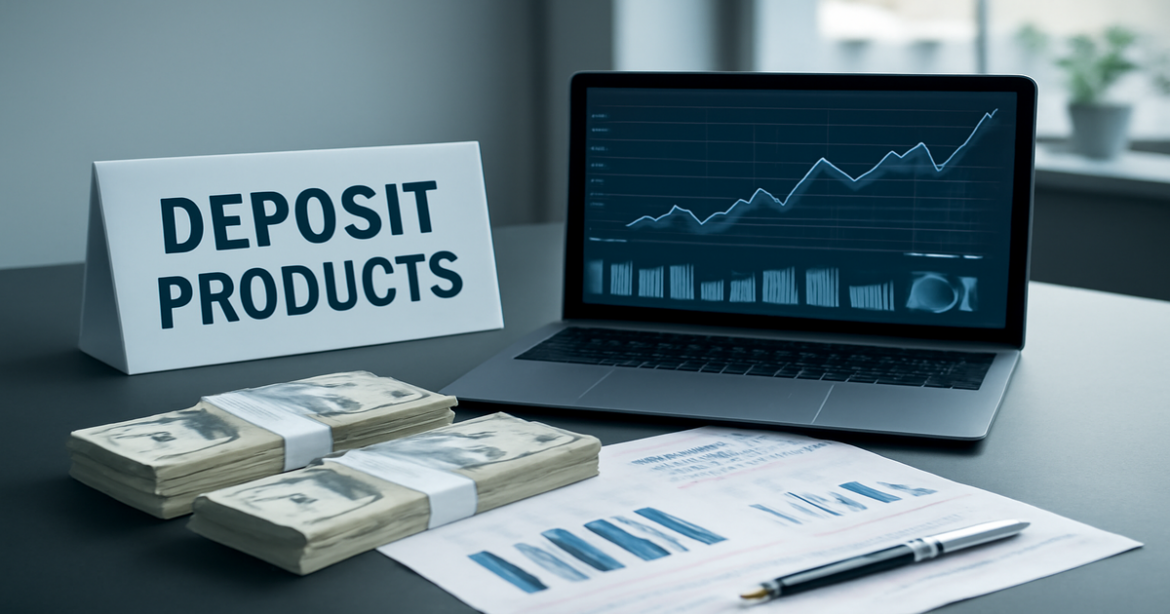 Explore deposit products with this professional image, highlighting banking and finance themes.
