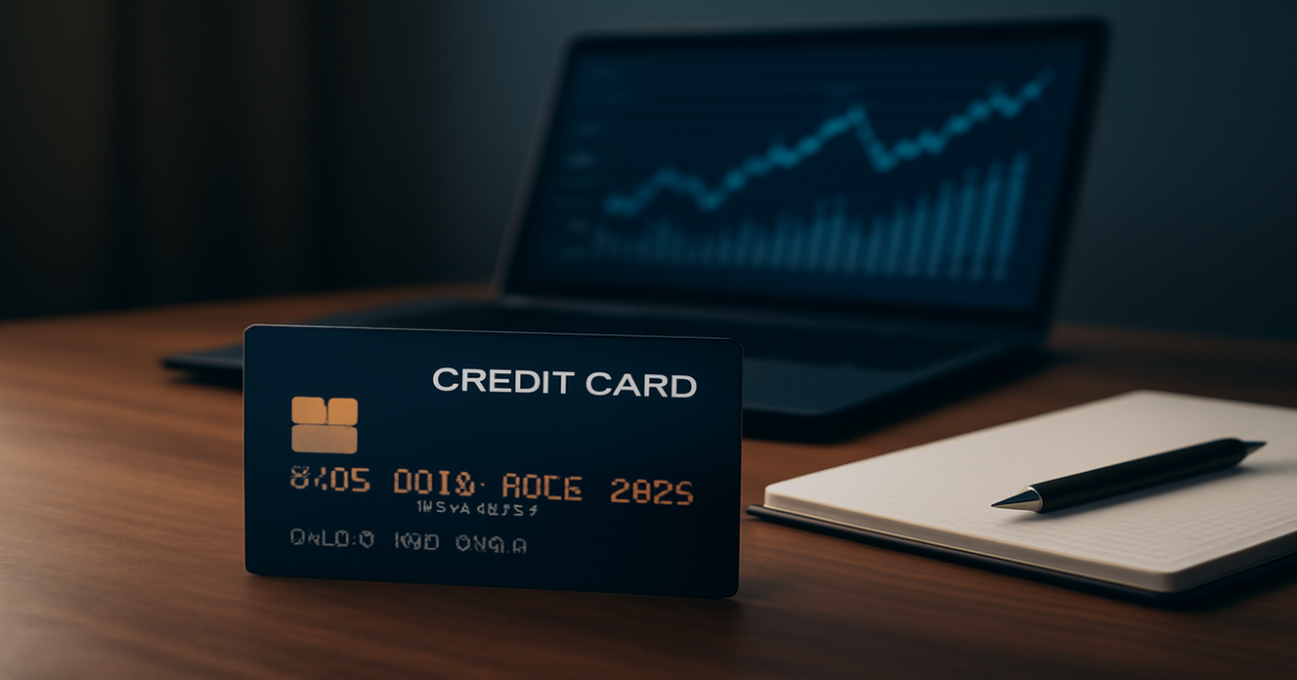 Image of a credit card on a desk, symbolizing financial decision-making in 2023.