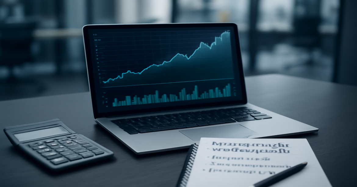 Professional image illustrating инвестиционная стратегия with finance tools and a modern office setting.