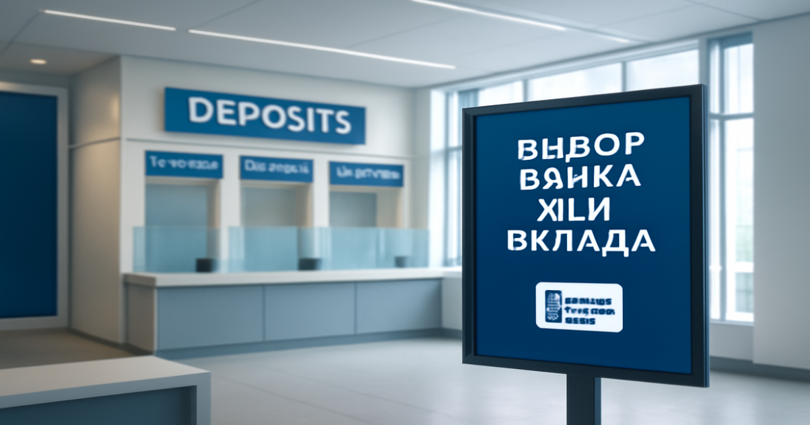 Professional bank interior image illustrating выбор банка для вклада with modern design elements.