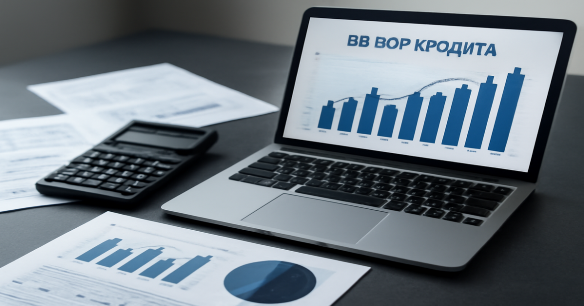 Professional image illustrating выбор кредита with financial documents and tools in a workspace.