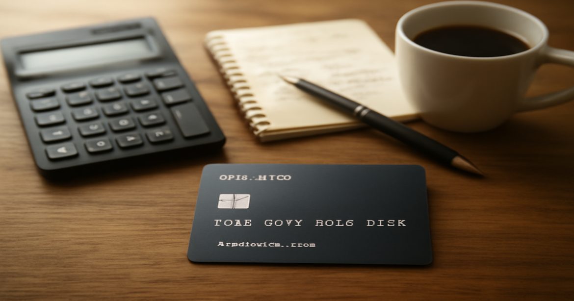 A professional image of a debit card on a desk, symbolizing smart financial choices and banking services.