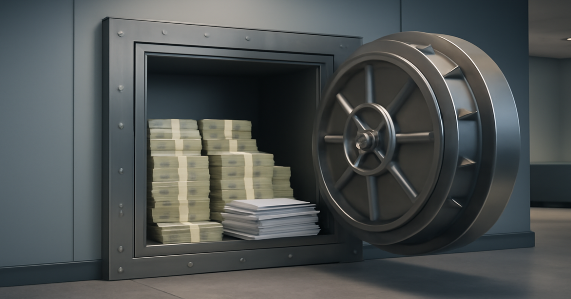 Image illustrating a secure bank vault, highlighting the importance of choosing a reliable банк для вклада.