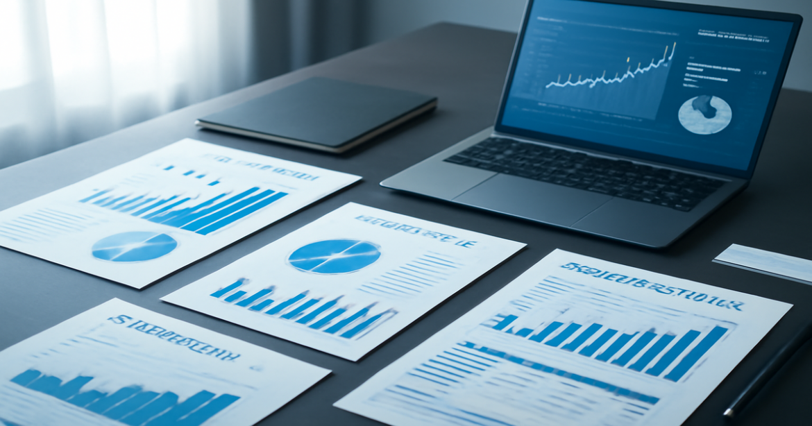 A professional workspace showcasing investment products and financial analytics for informed decision-making.