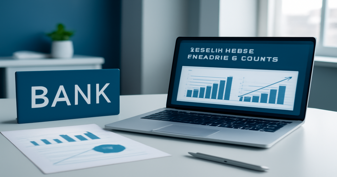 Image illustrating financial planning for вклад с высоким процентом in a modern bank office setting.