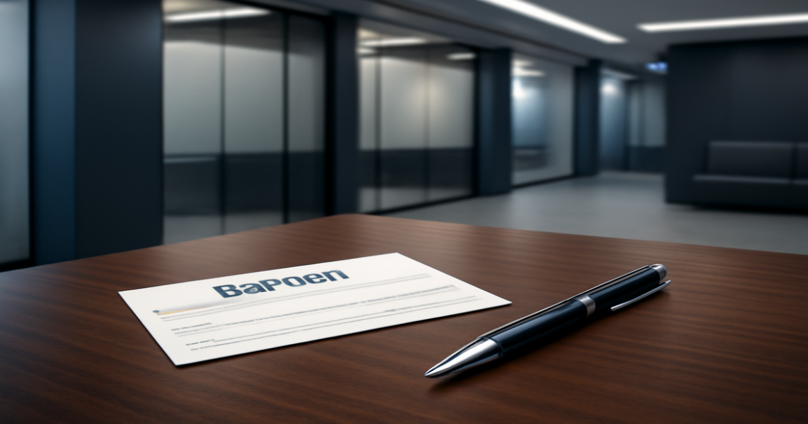 Professional bank interior focused on deposits with a modern design and trustworthy atmosphere.