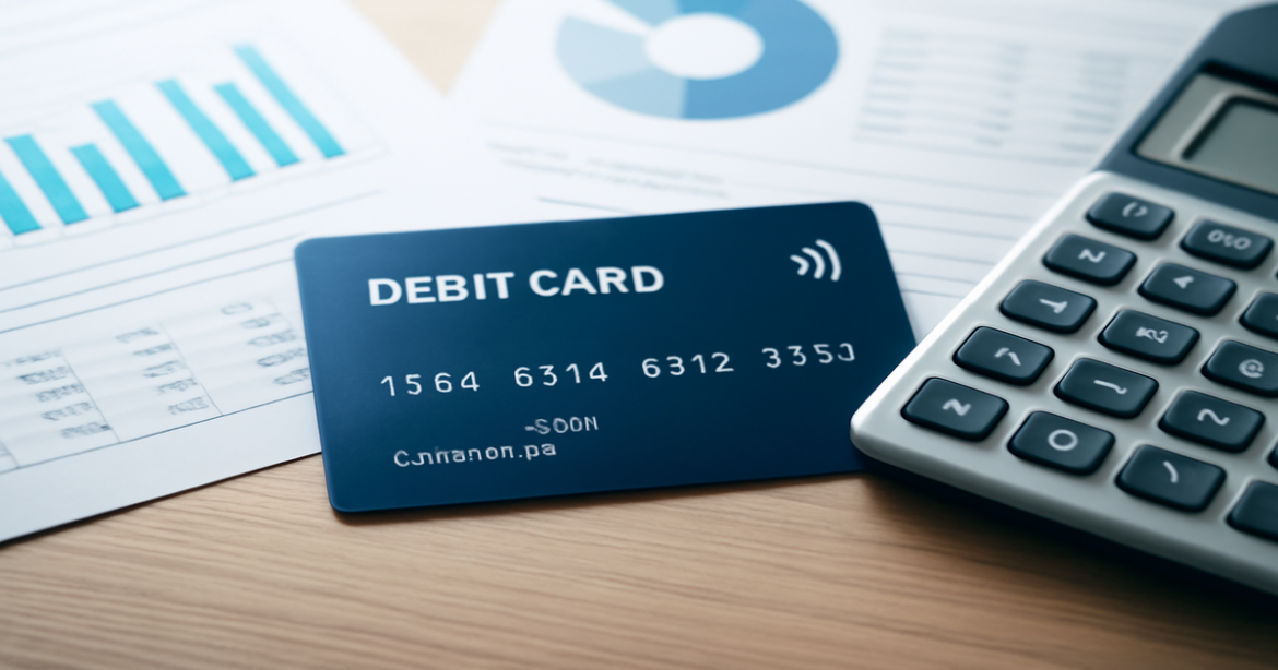 High-quality image of debit cards representing banking and finance options in 2023.