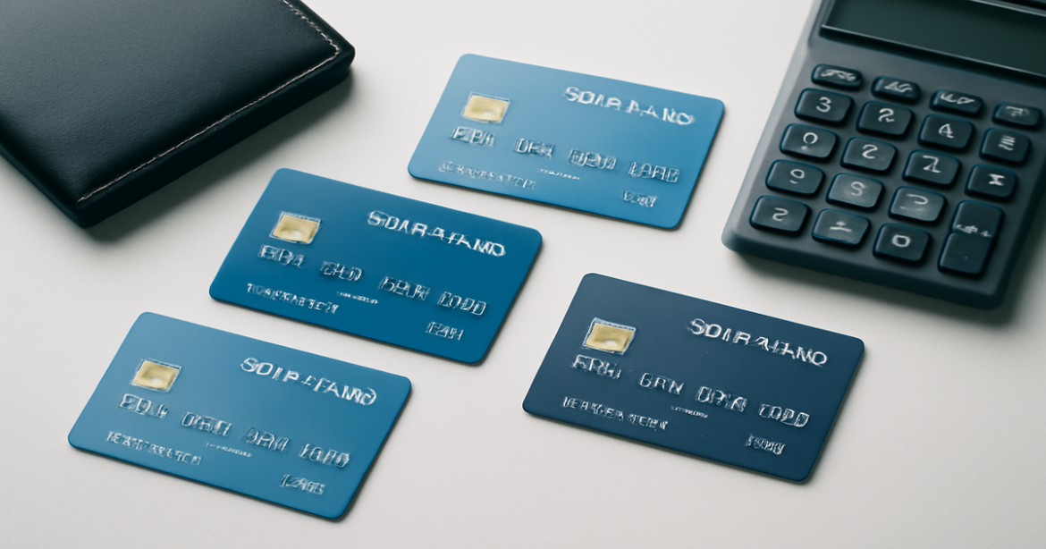High-quality image of debit cards for everyday expenses, reflecting professionalism in banking and finance.