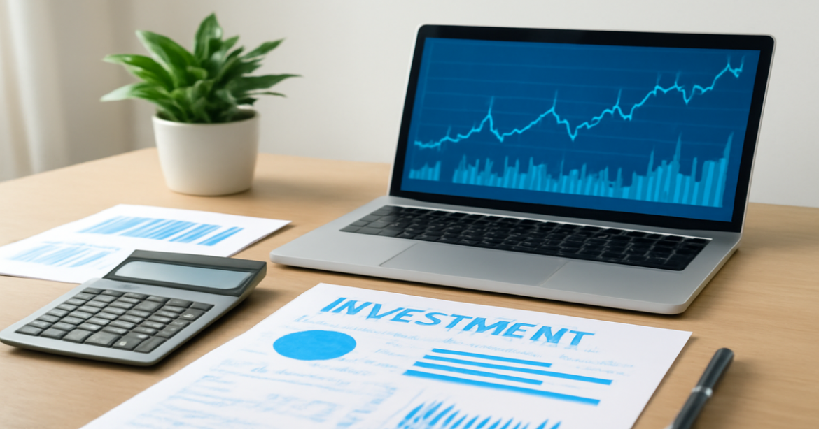 Professional image illustrating investment planning essentials, featuring finance tools and documents.