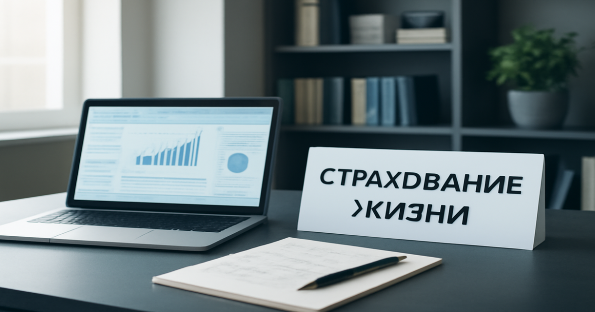 Professional image representing страхование жизни in a modern office setting.