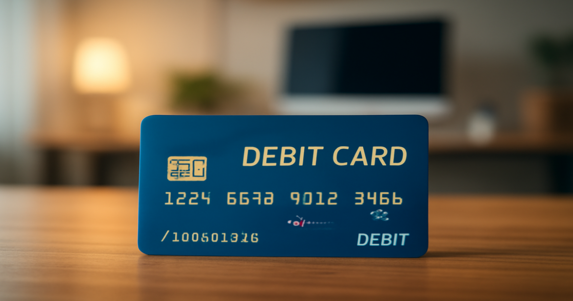 A professional image of a debit card, symbolizing control over everyday spending.