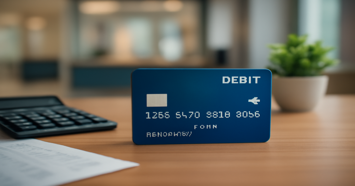 A professional image of a debit card symbolizing financial convenience and security.