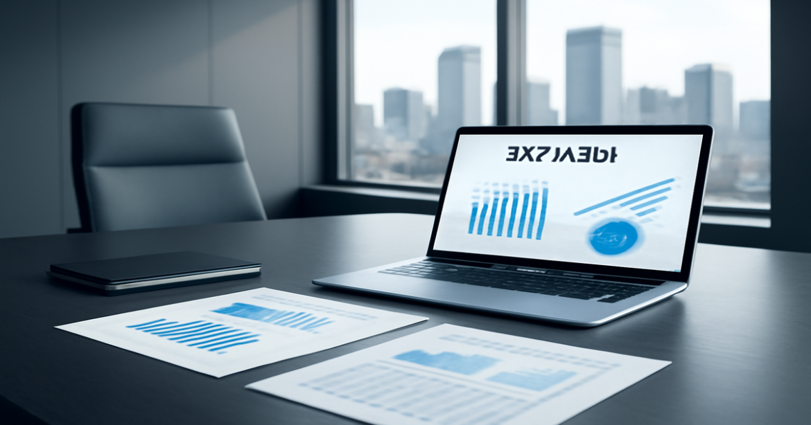 Image of a banking office with financial reports, illustrating вклады for a professional article.