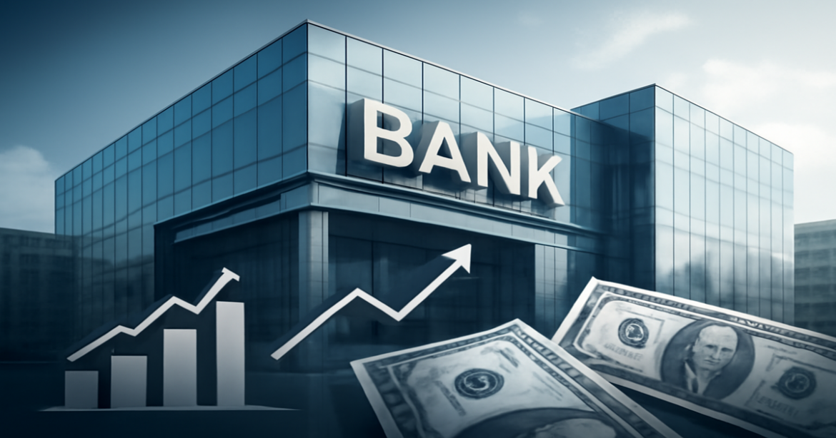 Professional image illustrating сравнение банков with modern architecture and financial symbols.