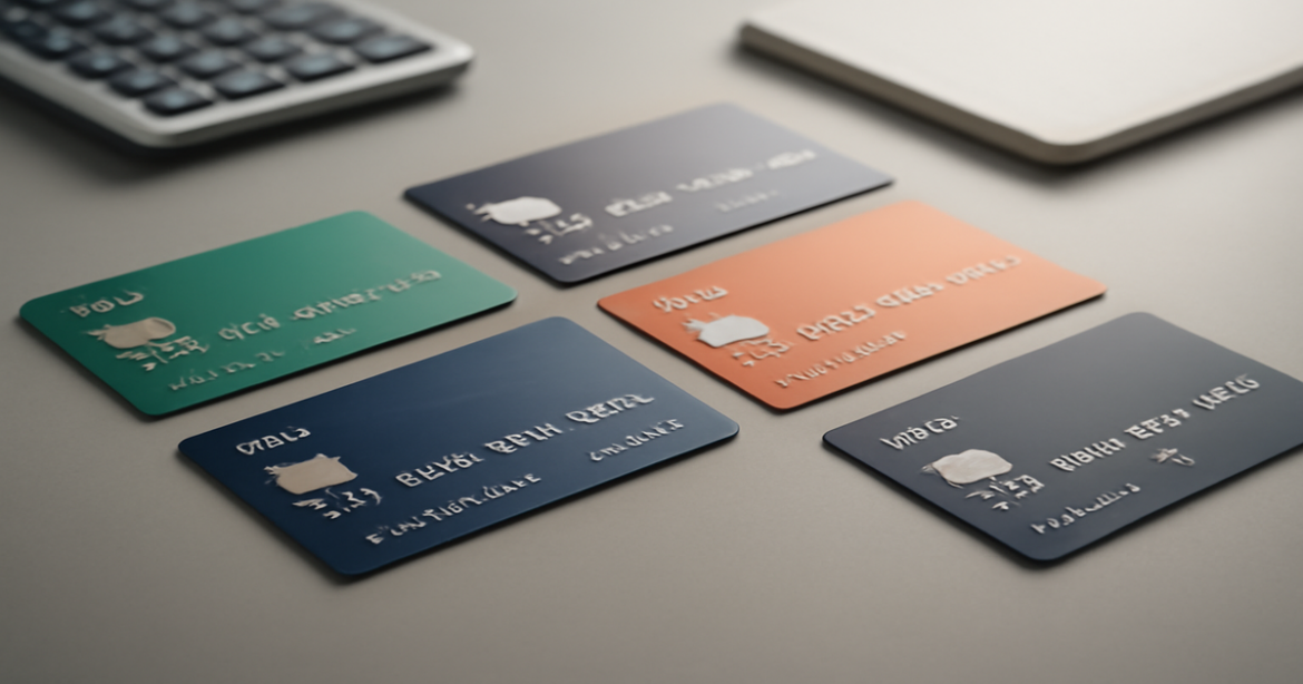 A variety of debit cards arranged on a modern desk, highlighting their role in financial management.
