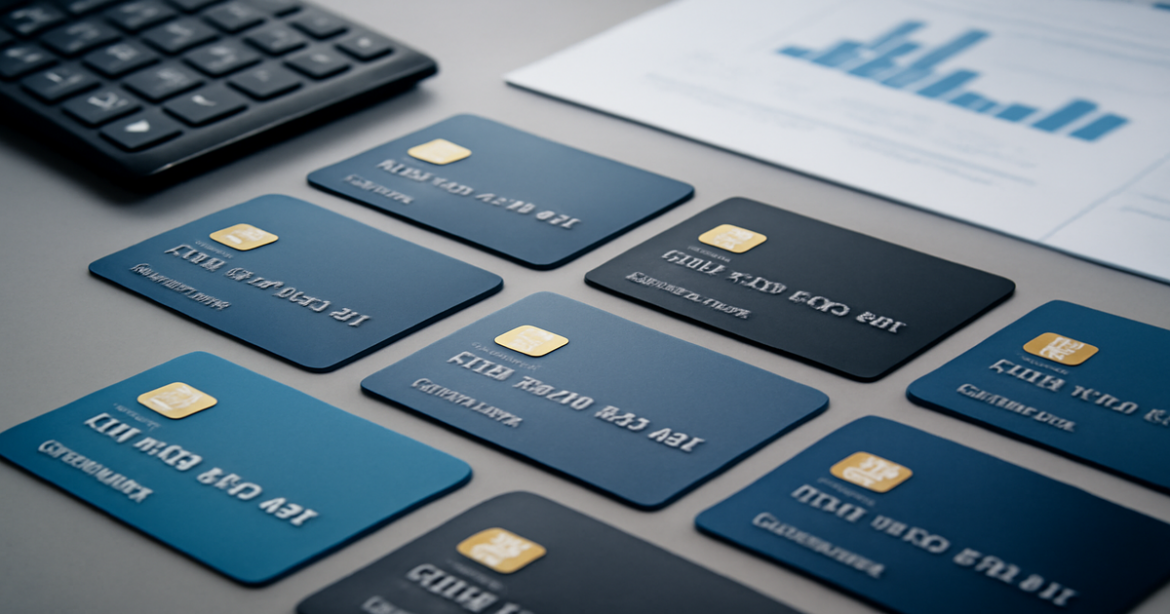 Comparative image of credit cards for 'сравнение кредитных карт' illustrating banking options.