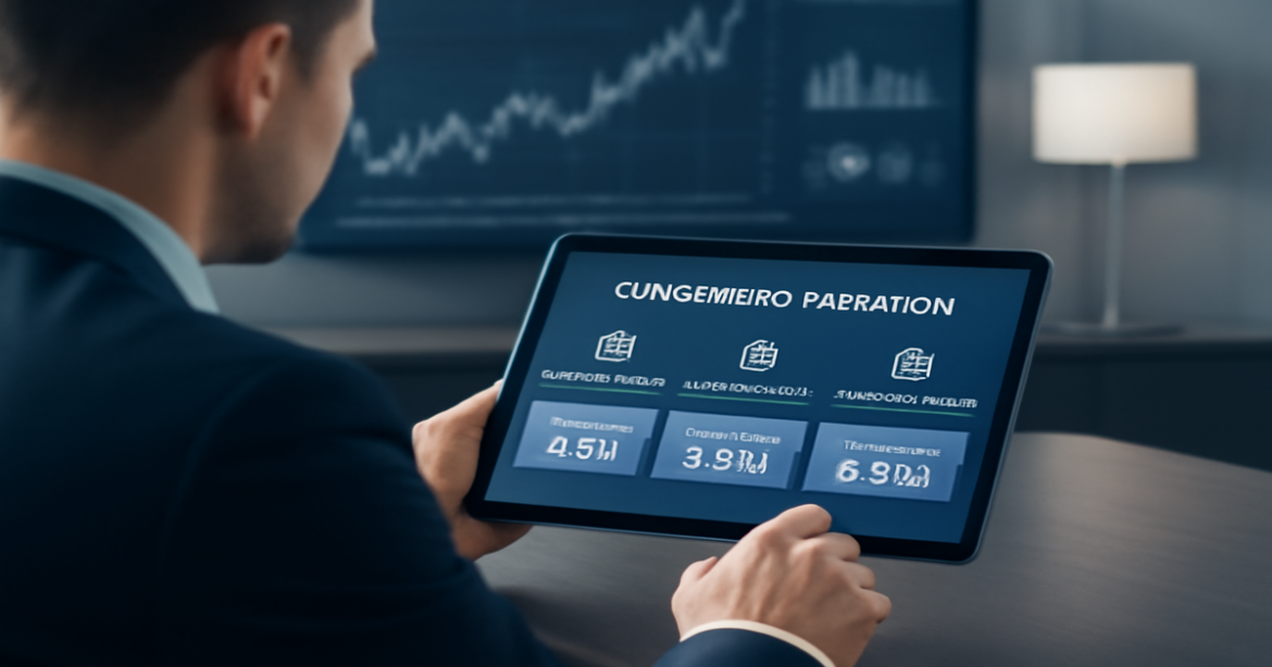 A professional image illustrating 'сравнение вкладов' in a modern financial setting.