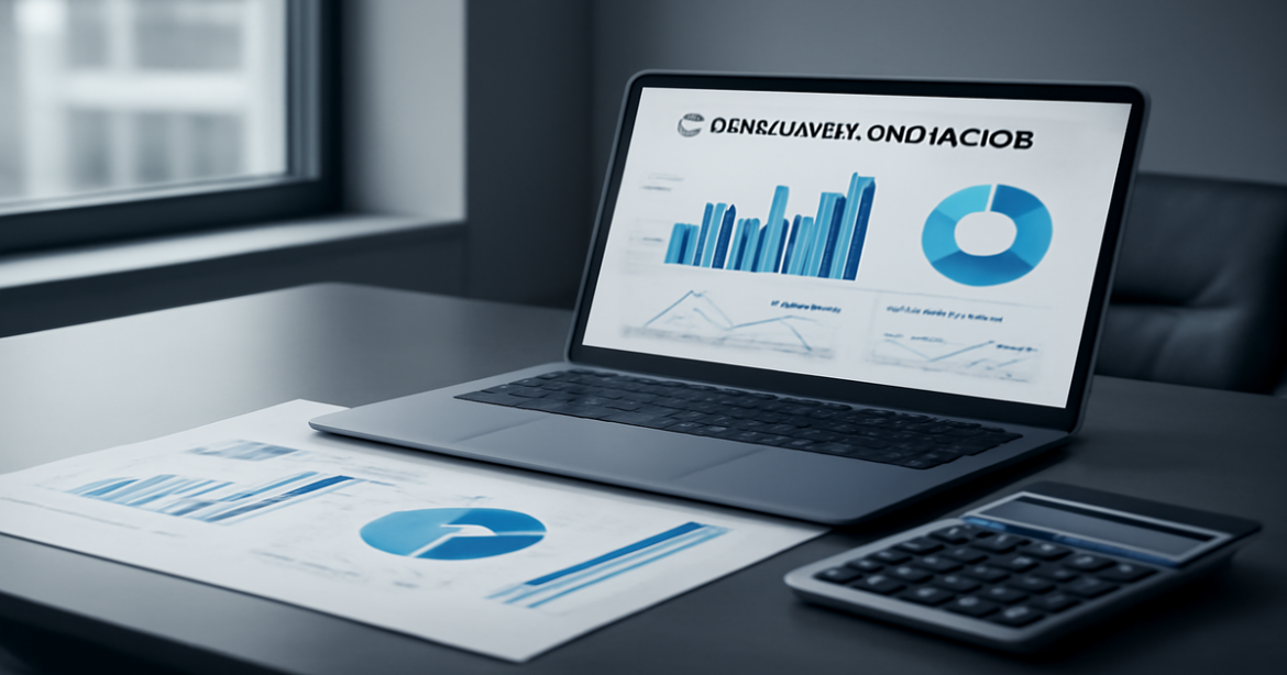Professional image illustrating 'сравнение вкладов' with finance tools and modern banking atmosphere.
