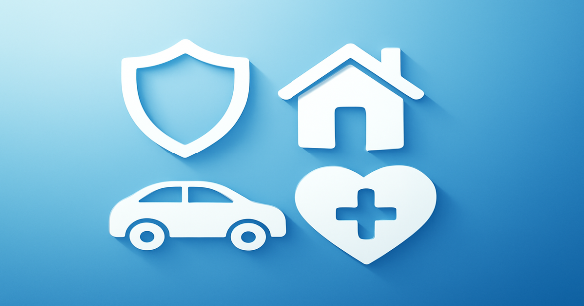 Visual representation of страхование, showcasing symbols of financial protection and security.