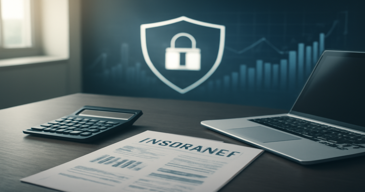 Professional image representing страхование and financial security in a modern office setting.