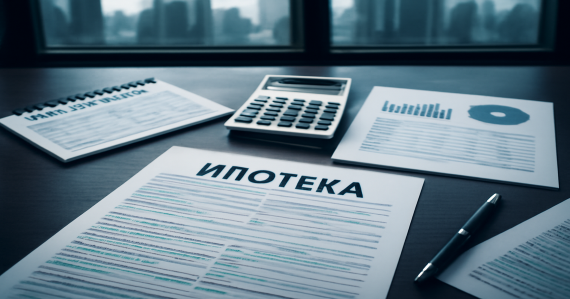 Explore types of ипотеки in Russia with this professional image of mortgage documents and finances.
