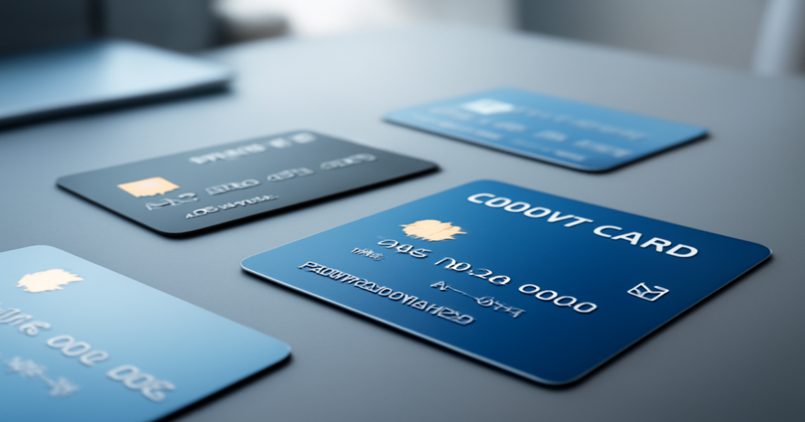 A collection of credit cards on a modern desk, highlighting advantages and disadvantages of кредитная карта.