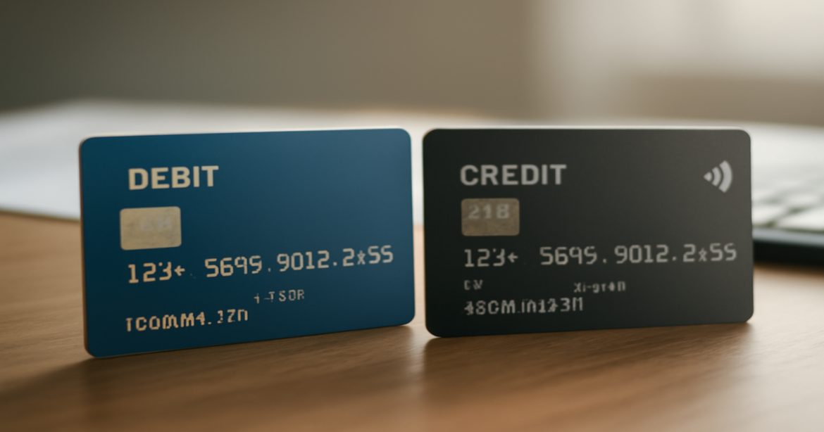 Comparison of debit cards and credit cards, highlighting their differences and financial management options.