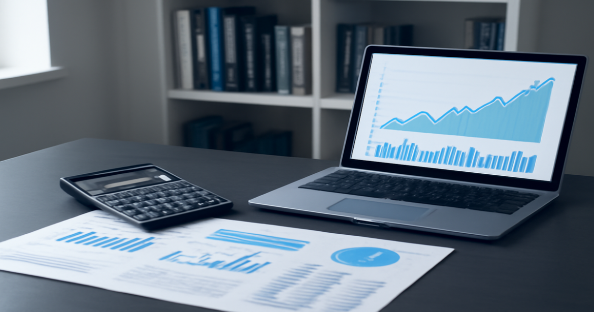 Professional image representing финансовая грамотность with finance tools and documents.