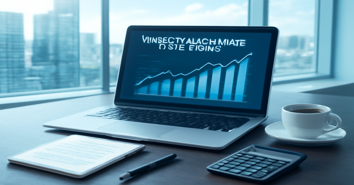 Professional workspace depicting инвестиционные стратегии for beginner investors, featuring financial tools and city view.