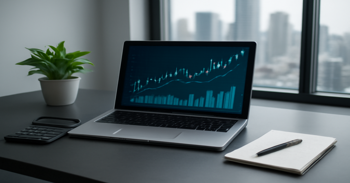 Professional workspace illustrating investment opportunities for beginners with financial tools and charts.