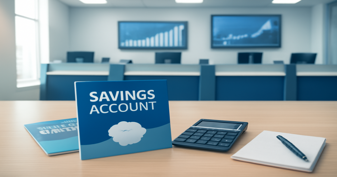 Professional bank interior illustrating options for вклад, emphasizing savings and financial security.