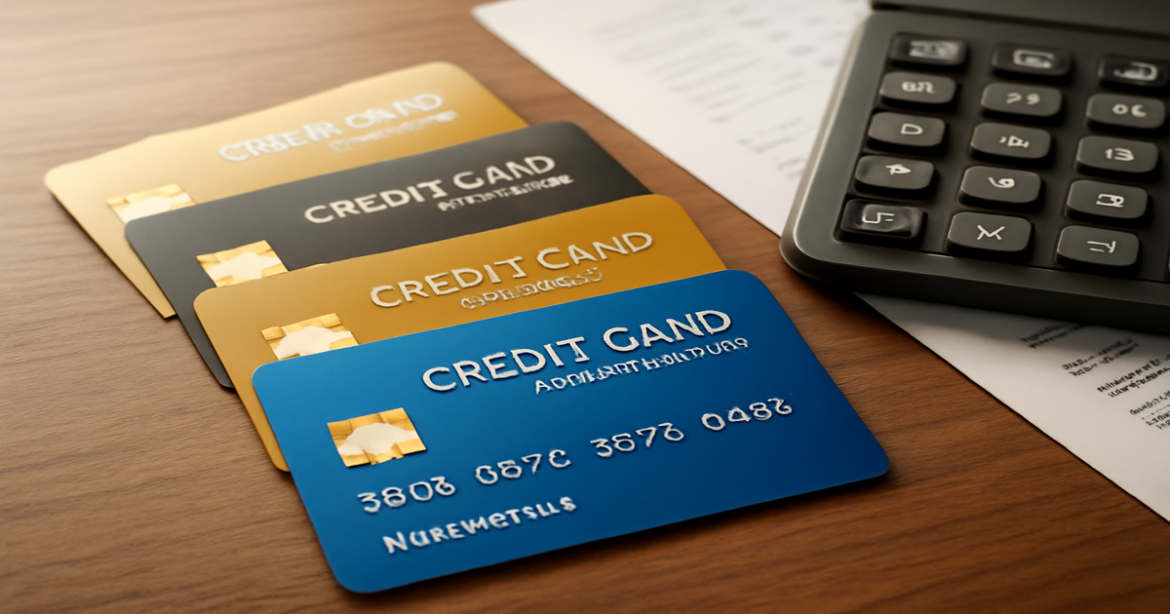 A collection of credit cards on a desk, symbolizing low-interest options in 2026.