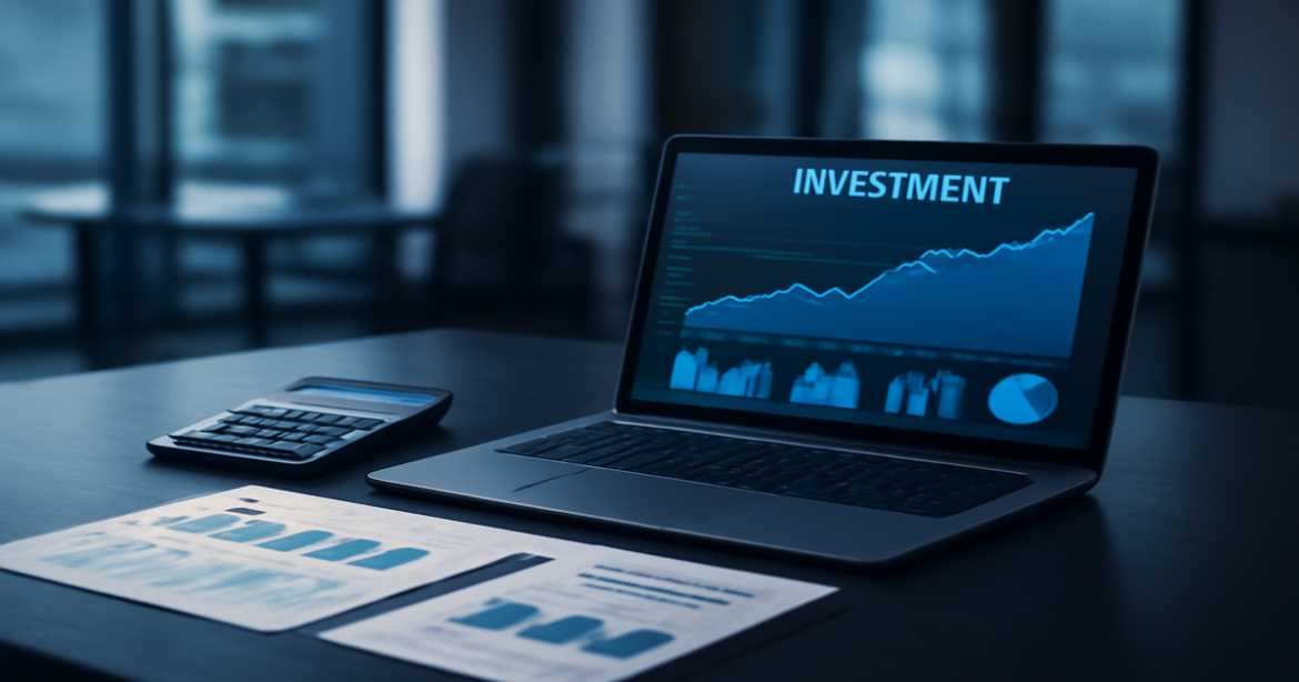 A professional workspace illustrating investment products for beginners in finance.
