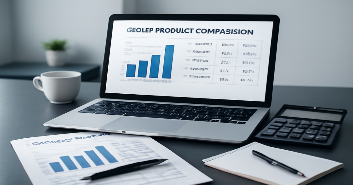 An organized workspace showcasing a credit product comparison for financial decision-making.