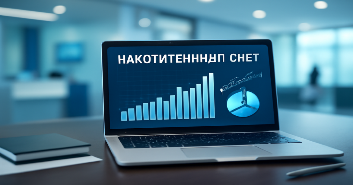 Professional banking image illustrating накопительный счет and financial growth.