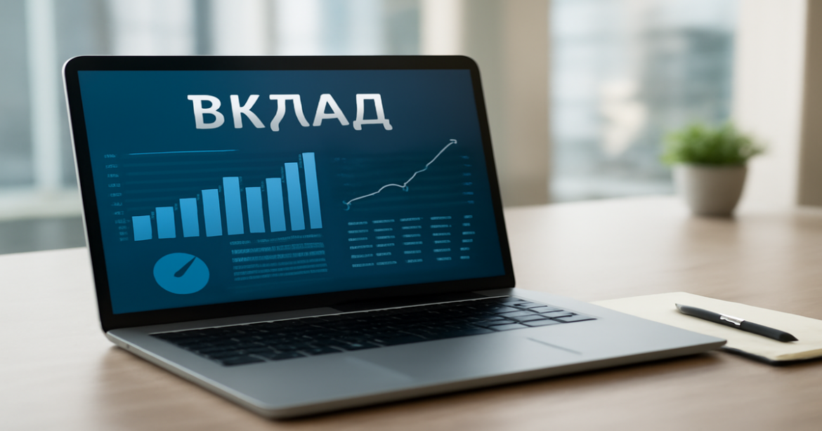 Professional image illustrating вклад in a modern banking setting, emphasizing financial planning and growth.