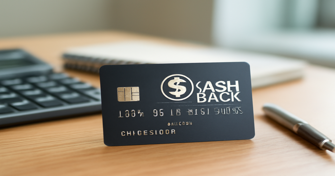 Image of a credit card с кэшбэком on a desk, symbolizing financial planning and smart banking choices.