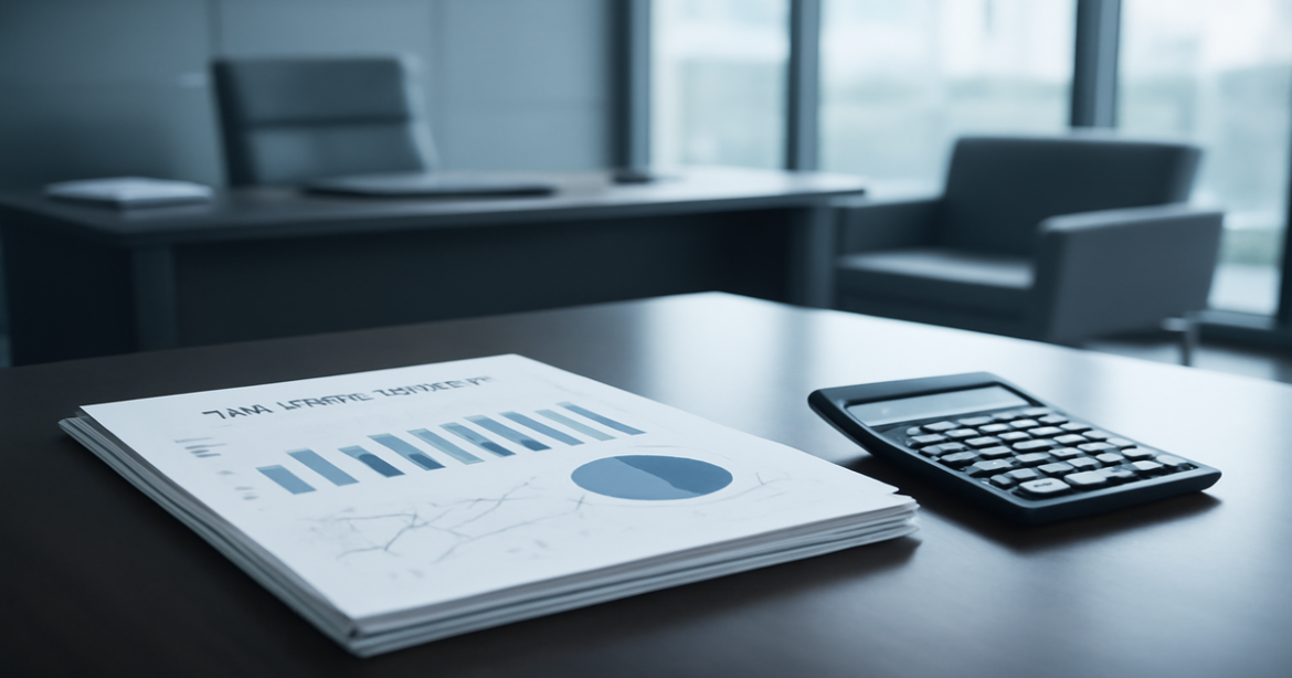 Professional image showcasing banking deposits with financial documents and a calculator.